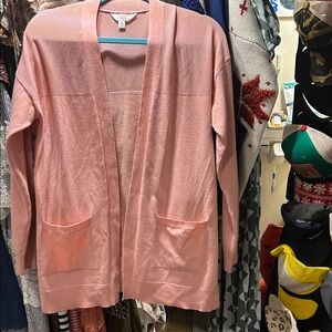 Time and Tru Light Pink Cardigan Sweater
